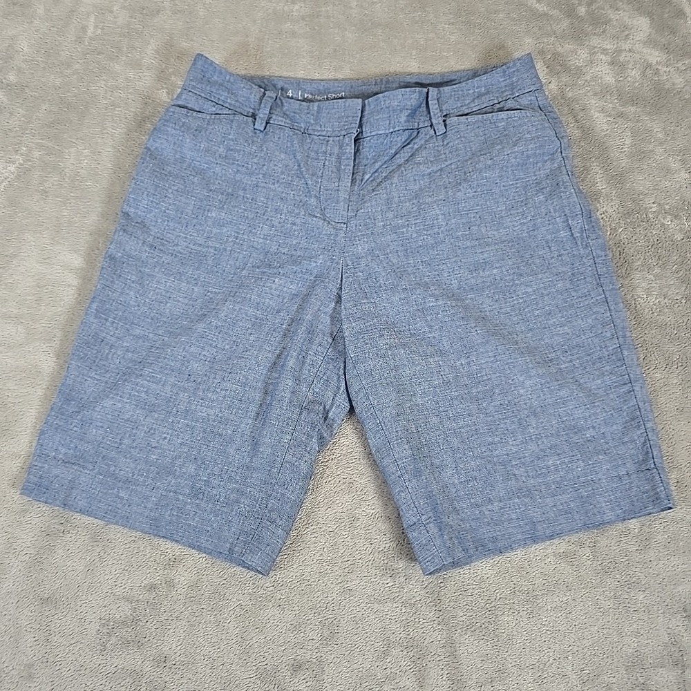 Talbots Shorts Womens 4P Blue Perfect Short Chambray Bermuda‎ Classicore Walking